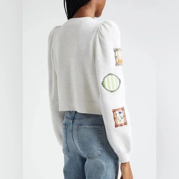 Alice + Olivia Kitty Stace Face Frame Wool Blend Cardigan - Picture 5 of 14